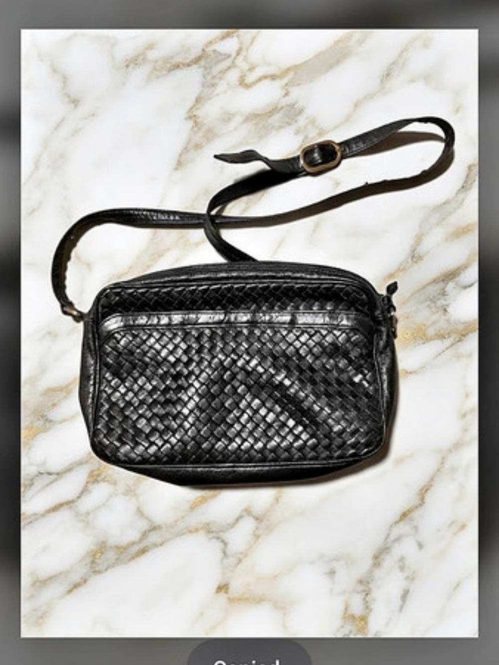Authentic Vintage Ganson San Francisco Black Leather Crossbody Handbag Purse